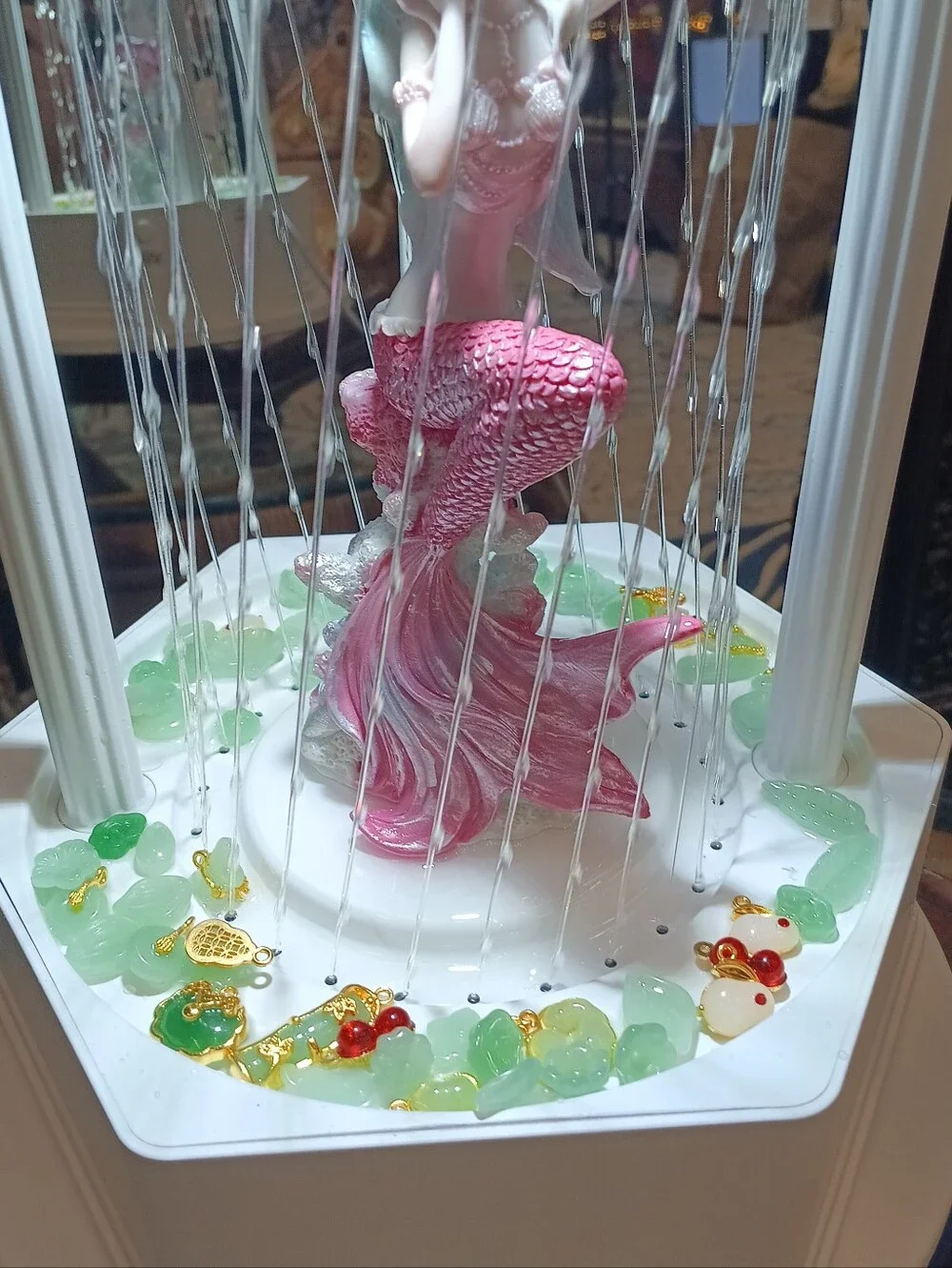 Oil Rain Lamp With Mermaid Centerpiece Swag Light Whimsical